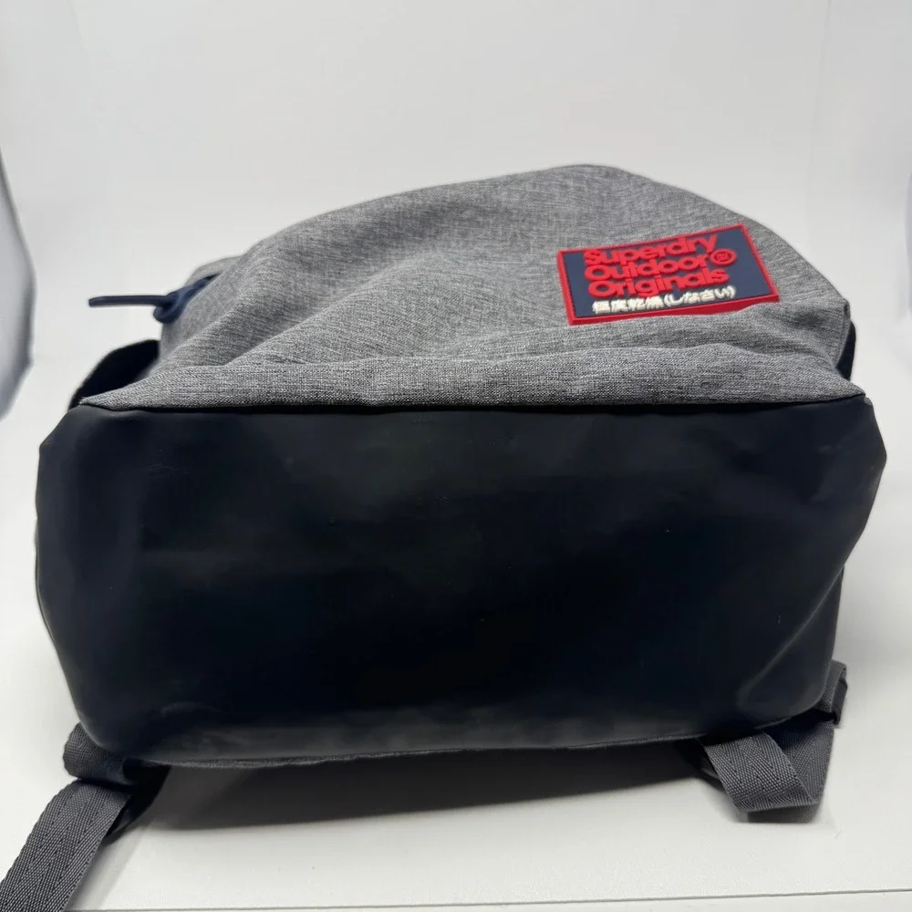 Superdry Japan Outdoor Originals Backpack Grey Blue Red Laptop Bag Commuter Pack